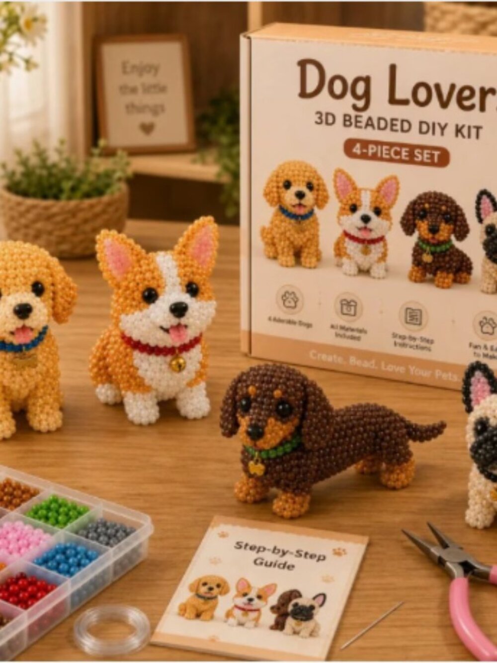 NWT 4 Beaded Dogs Kit